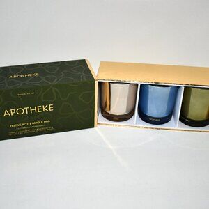APOTHEKE Holiday Festive Petite Candle Trio Limited-Edition Set #AP08-HOL-TRI NW